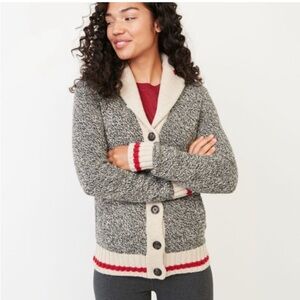 Roots Unisex Heritage Cabin Shawl Cardigan  in Wool Size Medium